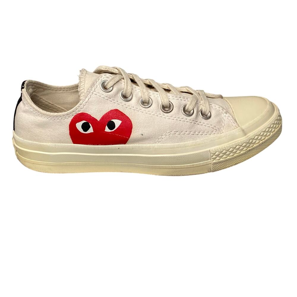 Converse x Comme des Garçons Play Chuck 70 Low Top Sneakers Sz 5.5 M 7.5 W White